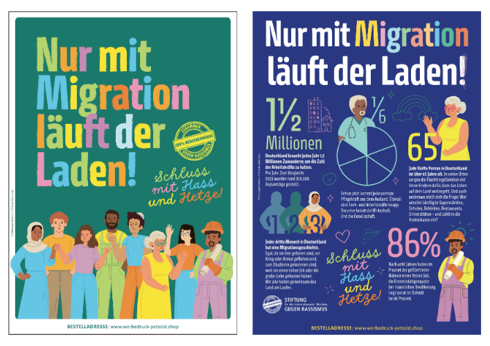 Plakate: Nur mit Migration läuft der Laden